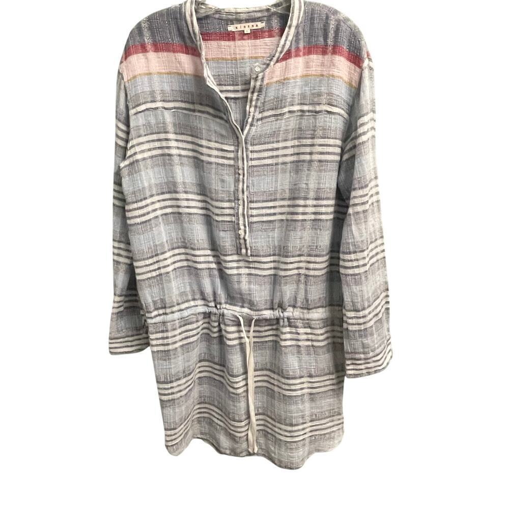 Xirena Size Large Lightweight Dress Cover Up Striped Cotton